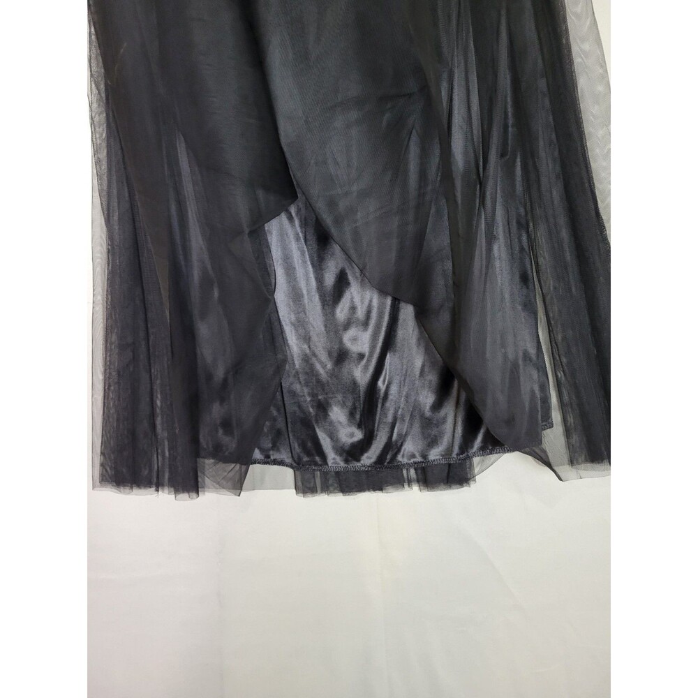 Womens Black Tulle Long Midi Skirt Sz Large Pull On Dark Fairy Grunge Whimsical - Picture 5 of 10